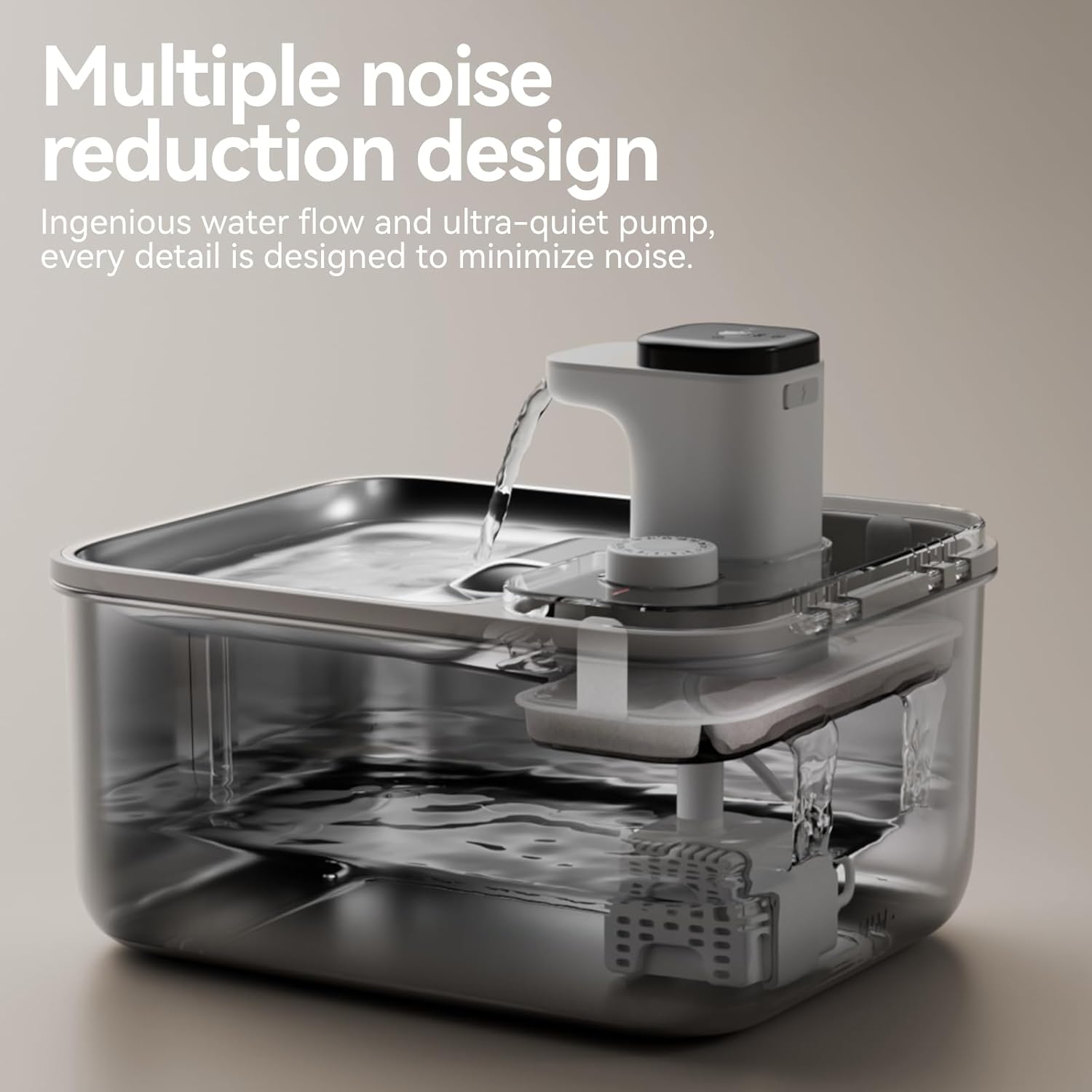 Stainless Steel Cat Water Fountain Wireless for Cats Indoor, Automatic Metal Dog Water Dispenser,Cordless Battery Operated Pet Drinking Fountain,Rechargeable Waterer with Motion Sensor 123oz, Gray