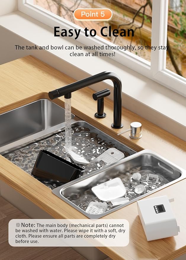 Automatic Pet Feeder for Cats and Small Dogs, Cage-Mounted Smart Food Dispenser, 2.5L Capacity, Timed & Portion Control Feeding, Dual Power Supply (Plug-in & Battery-C), Easy to Clean