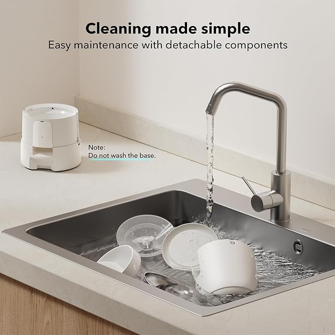 PETLIBRO Automatic Cat Feeder, Wi-Fi Rechargeable Cats Food Dispenser Battery-Operated with 30-Day Life, AIR 2.4G Wi-Fi Timed Pet Feeder for Cats & Dogs, 2L Auto Cats Feeder, White