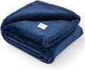 Waterproof Dog Throw Blanket Reversible Pet Fleece Blankets Bed Cover Dark Blue Puppy Blankets Leakproof Sofa Couch Washable Cover Cat Pet Blanket for Warm-Navy Blue,S-40x28in