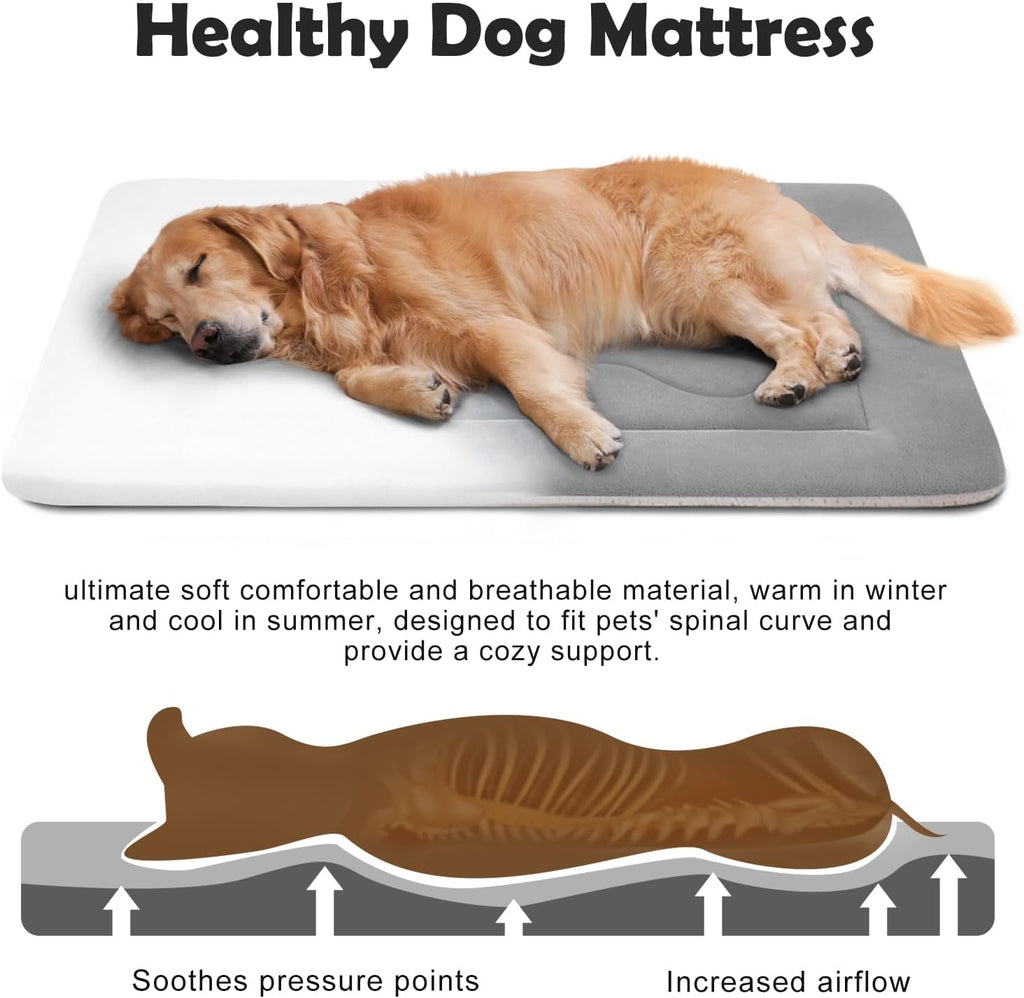 JoicyCo Extra Large Dog Bed Soft Dog Crate Pad Mat 48 in Non-Slip Bottom Washable Dog Sleeping Mattress Pet Beds Cat Beds Kennel Pads