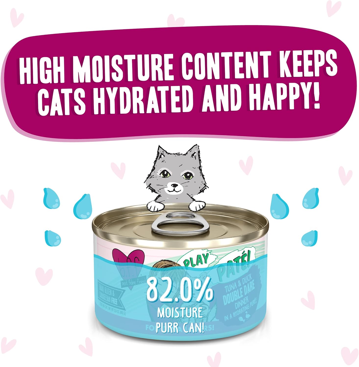 Weruva B.F.F. Play - Best Feline Friend Paté Lovers, Aw Yeah!, Tuna & Duck Double Dare with Tuna & Duck, 2.8oz Can (Pack of 12)