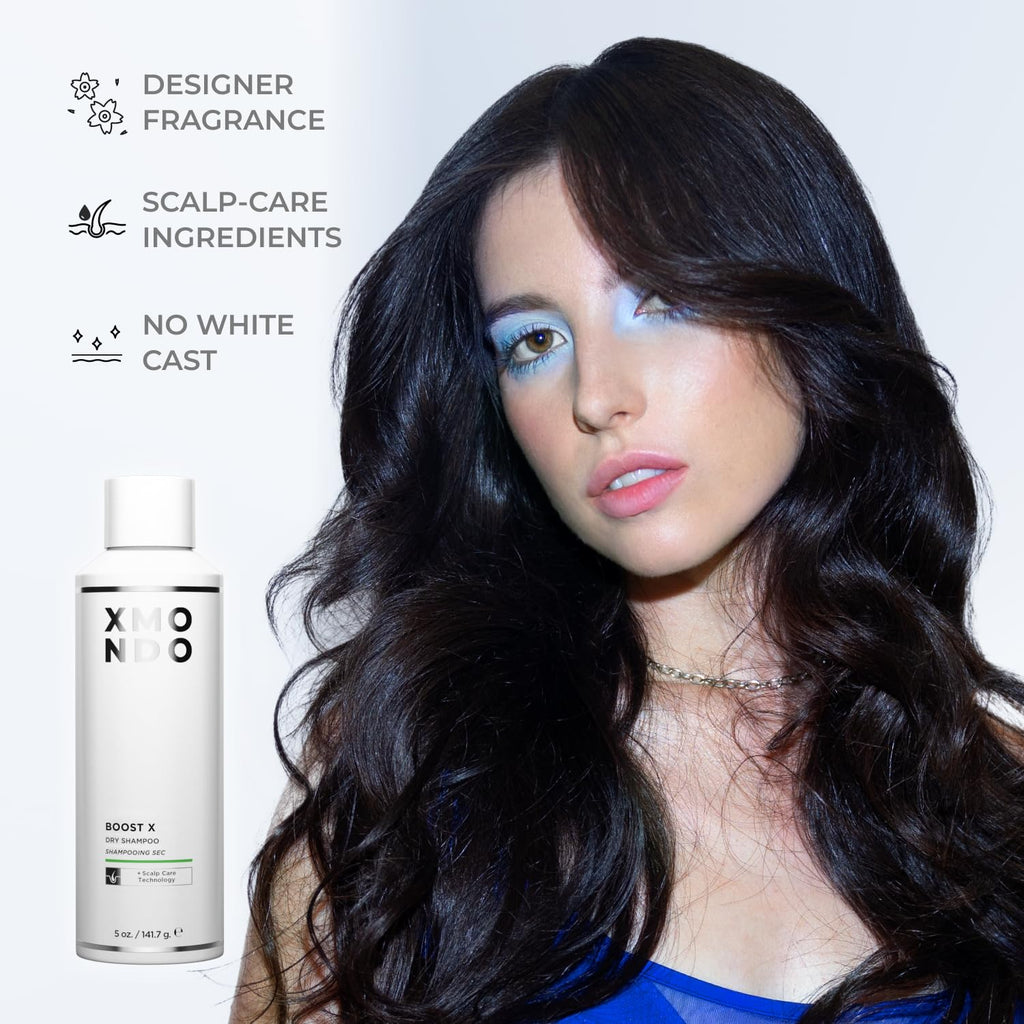 XMONDO Hair BOOST X Dry Shampoo, Zero Residue, Formulated with Saw Palmetto to Promote Scalp Care, Clinically Tested, Dermatologist Tested, Talc-free, Benzene-free, Free of aluminum starch, 5 oz