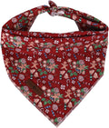 lionet paws Christmas Dog Bandana,Christmas Gingerbread Man Fabric Dogs Kerchief for Small Medium Dogs,Dog Cotton Red Triangle Bibs Scarf for Girl Boy