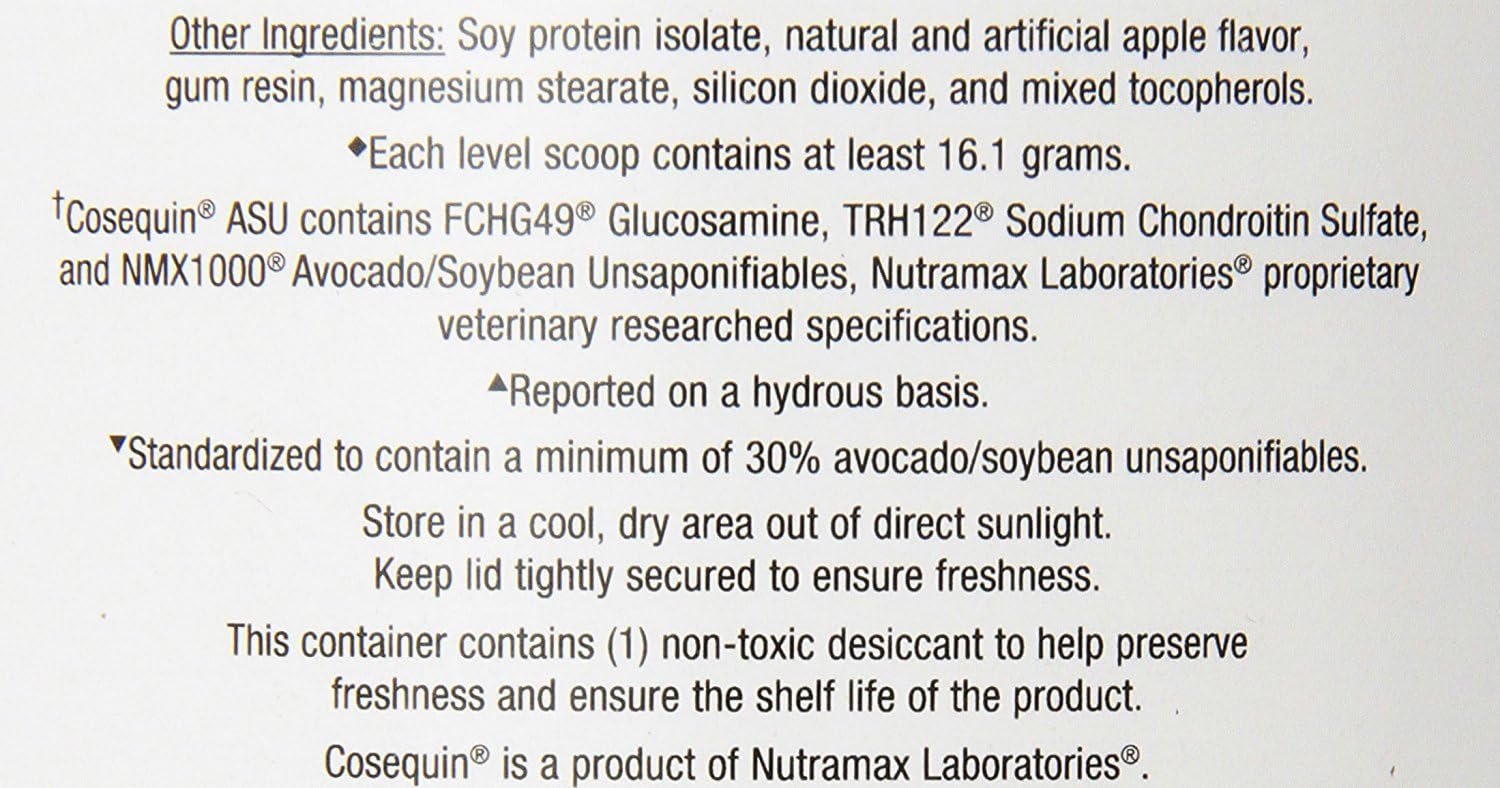 Nutramax Cosequin ASU Joint Health Supplement for Horses - Powder with Glucosamine, Chondroitin, ASU, and MSM, 1320 Grams