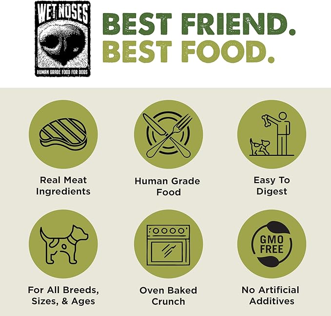 Wet Noses Organic Crunchy Dog Treats – for All Pet Sizes, Breeds – All-Natural Puppy Treat, Senior Dog Snack – 100% Human-Grade – Delicious Chews for Dogs - Meaty Smoked Chicken, 14 Oz (2 Pack)