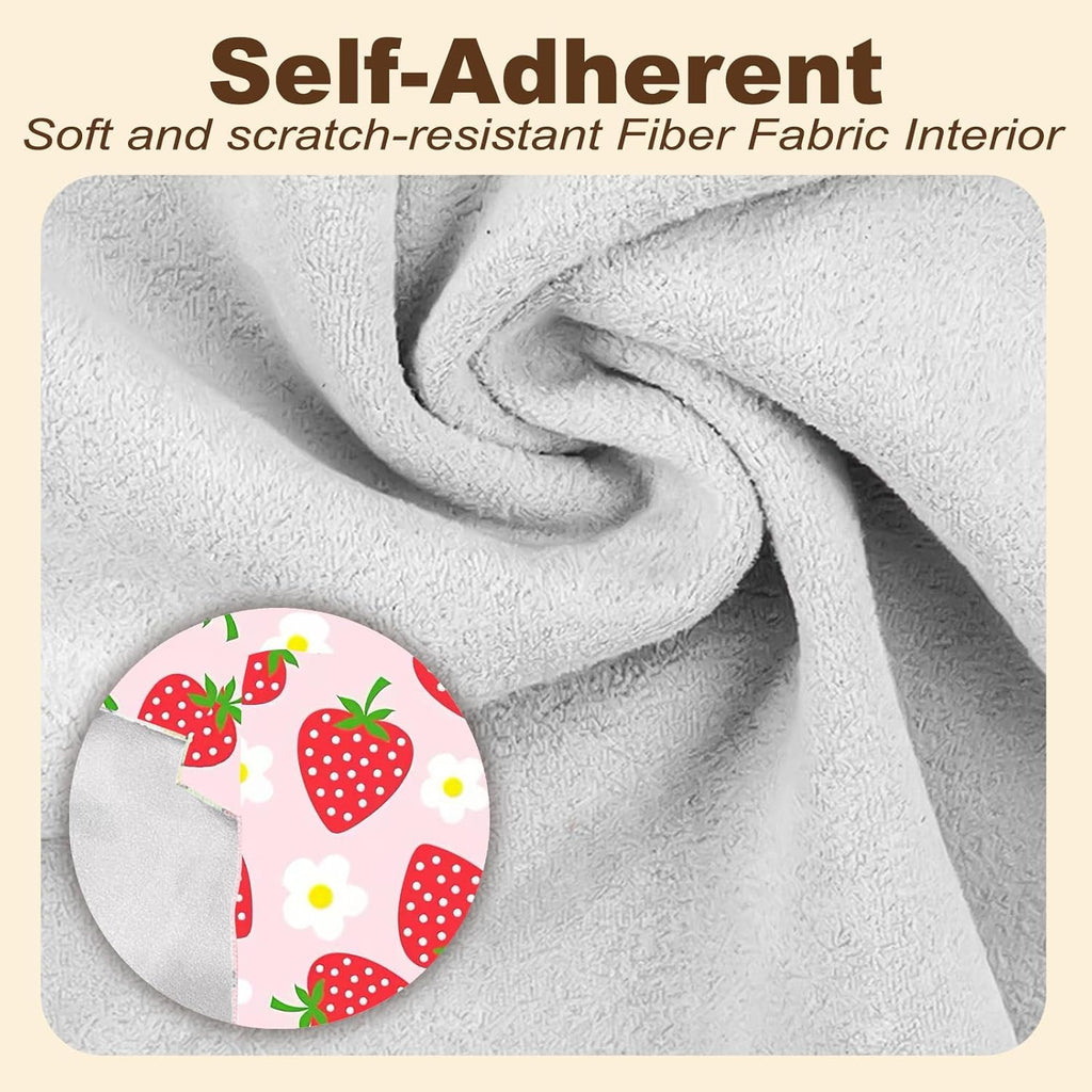 2 Pack Cat Grooming Wrap, L(Within 15lbs) Cat Restraint Wrap for Nail Clipping, Ear Cleaning, and Teeth Brushing, Self-Adherent, Anti-Bite, Anti-Scratch, Pink Strawberry