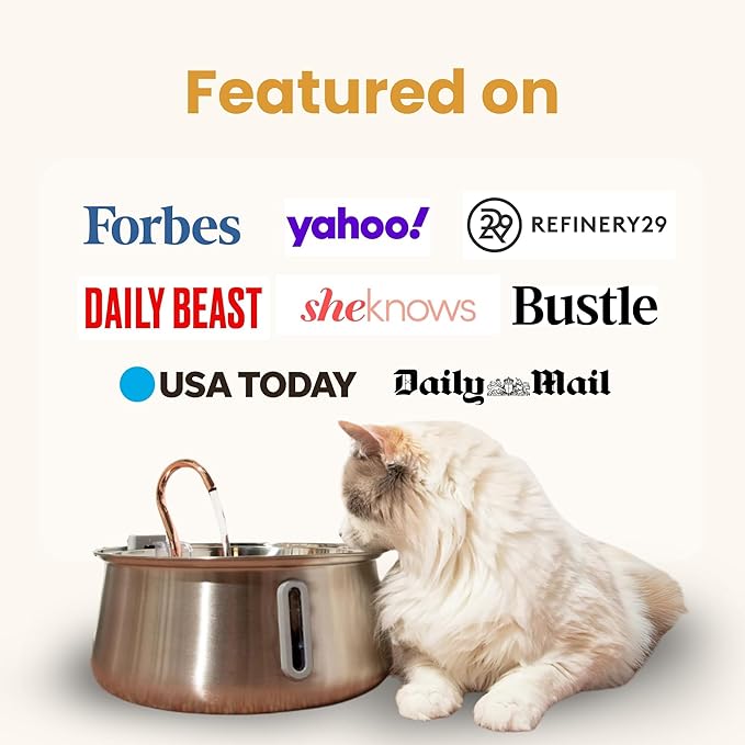 Stainless Steel Cat Water Fountain Automatic Drinking Fountain, Quiet Circulating Water Bowl, Dishwasher Safe, Indoor Pet Fountain for Hydrated Healthy Cats (Stainless Steel, 4L Corded)