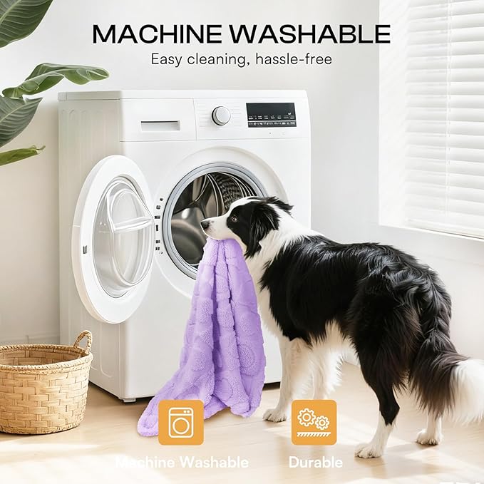 Luciphia Small Dog Blanket Washable Pet Bed Cover Soft Fluffy Puppy Blanket with Premium Fleece 300GSM Cozy Calming Cat Blankets for Indoor Cats Light Purple 30x20 inch