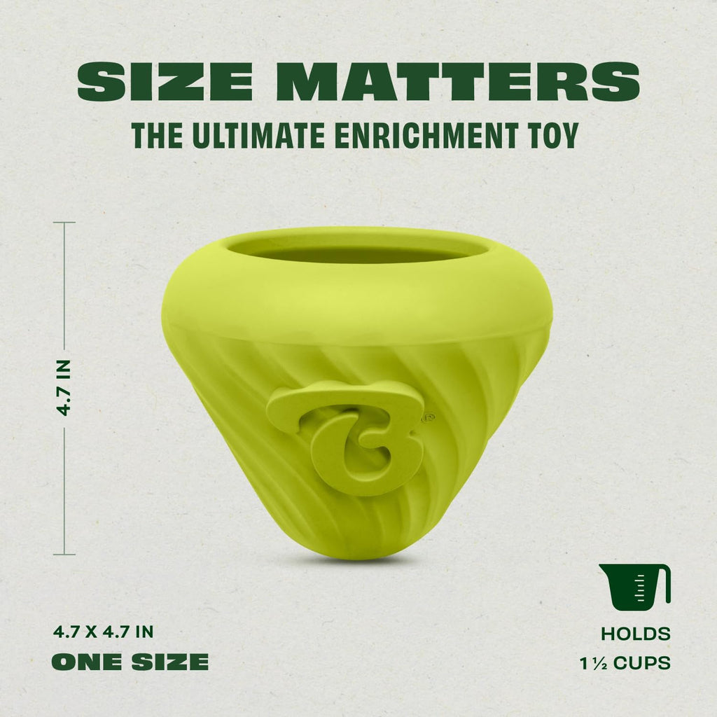 Benebone Natural Rubber Cone Interactive Enrichment Treat Dispensing Dog Toy - Slow Feeder - Great for Meals and Boredom