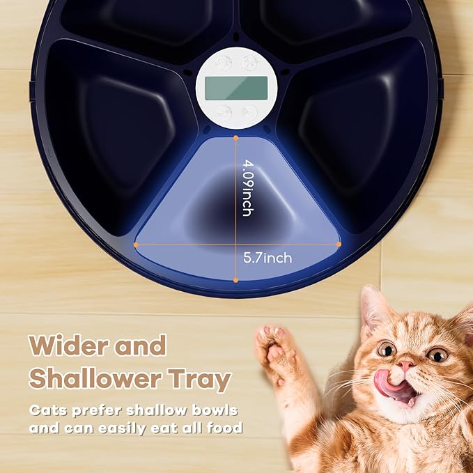UBPET Automatic Cat Feeder Wet Food, 2025 Upgraded Refrigerated Auto Cat Feeder with Semiconductor Cooling, 4 Days Freshness 5 Meals, Pet Food Dispenser for Cats and Small Dogs, Easy to Clean