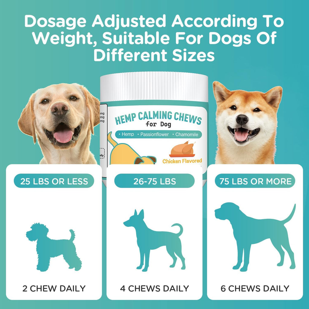 Tekola Hemp Calming Chews for Dogs Anxiety Relief Dog Calming Chews Natural Ingredients Dog Calming Aid with Separation, Barking and Sleeping, Promote Relaxation, Reduce Stress