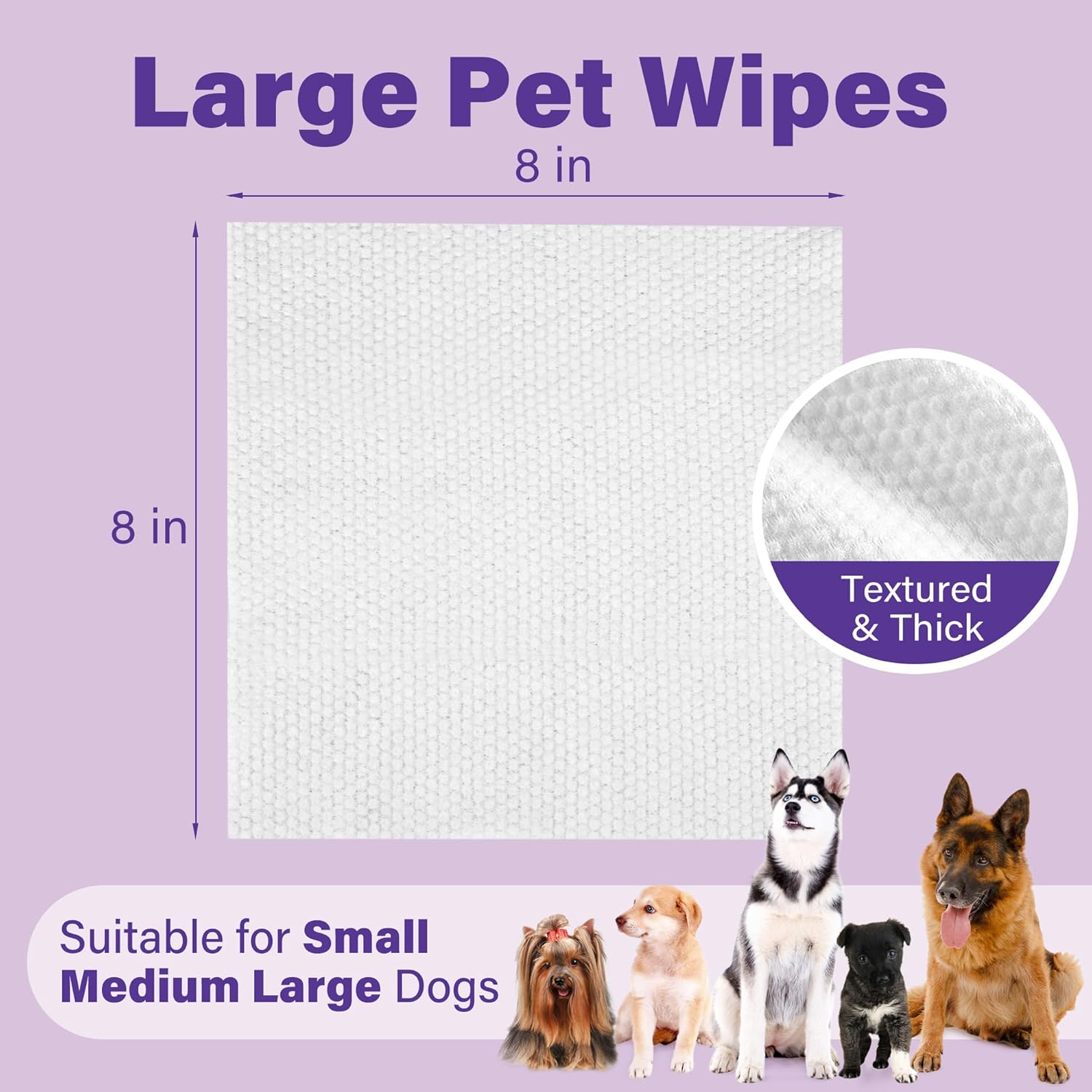PrimePets 400pcs Dog Wipes for Paws and Butt, Large Pet Wipes for Dogs, Dog Wipes Cleaning Deodorizing, Hypoallergenic, Puppy Wipes for Grooming Face Fur Body, Lavender Scented