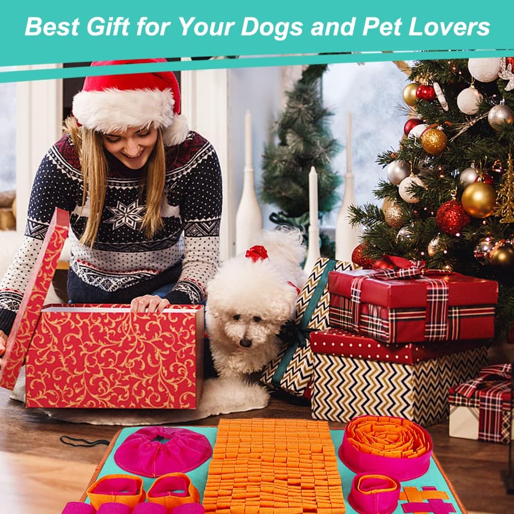 Vivifying Snuffle Mat for Dogs, Interactive Dog Enrichment Toys for Small Dogs and Cats Slow Eating and Keep Busy, Sniff Mat for Boredom and Mental Stimulation