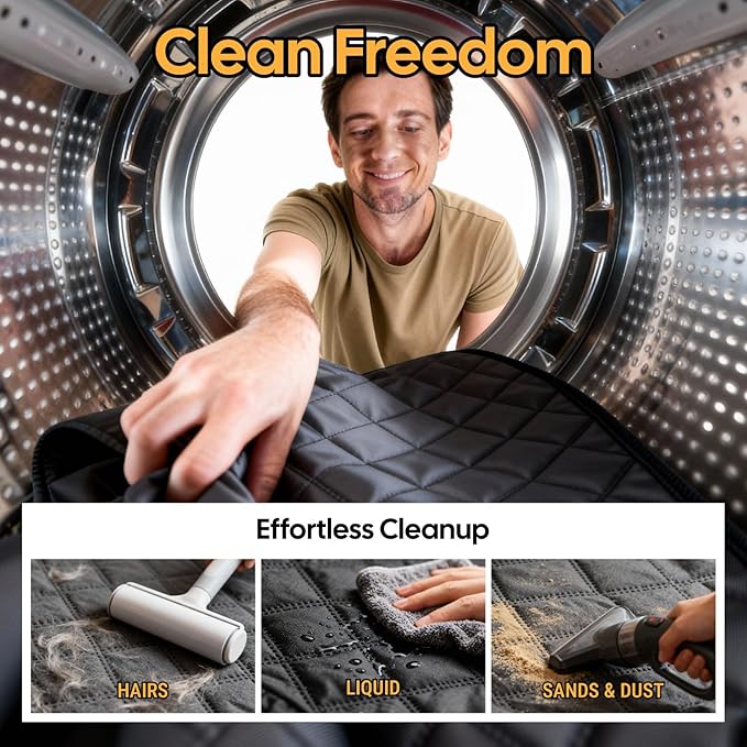 Wigoo Dog Car Seat Cover for Back Seat, 450lbs Full Hardbottom Dog Hammock, Heavy Duty Waterproof Seat Extender for 2-4 Large/Medium Dogs, Backseat Protector for SUV Medium Truck, Size-L, Black+Orange