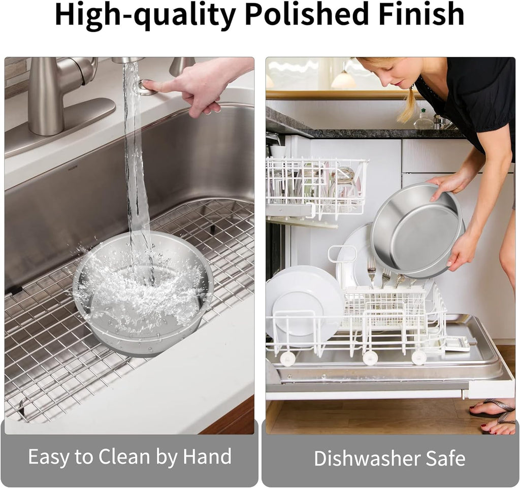 Taglory 8 Cup Stainless Steel Dog Bowls Set of 2 for Food and Water, Silicone Base Anti-Slip, Rust Resistant, Extra Thick Metal Bowls for Medium Dogs, 59oz, Gray