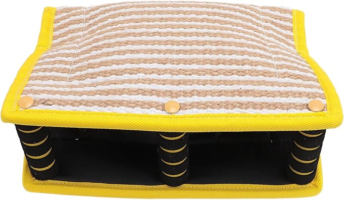 Dog Bite Cuneiform, Dog Bite Pillow with 3 Comfortable Handles, Bite Training Toy for Dogs, Jute Biting Pad for Puppy Training, Interactive Play Toy for Tug of War and Exercise