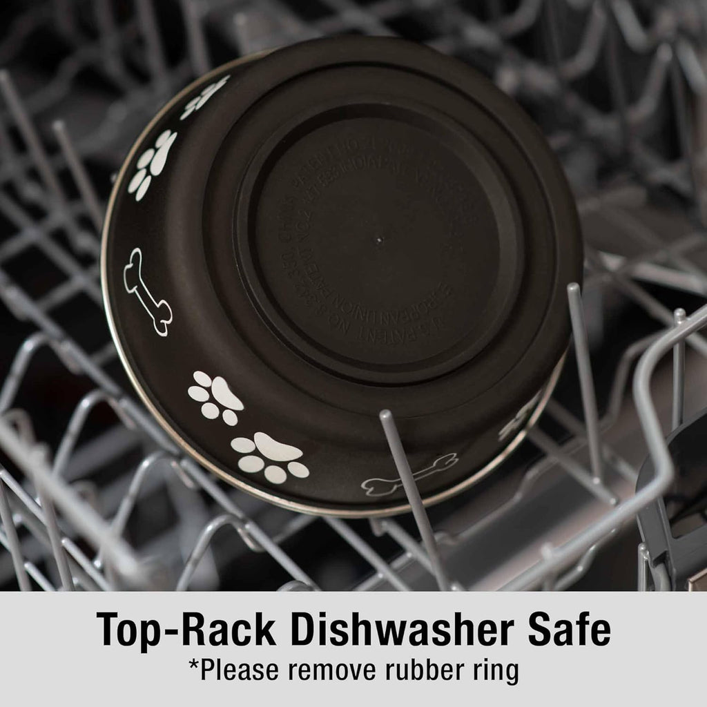 Loving Pets Bella Dog Bowls- Stainless Steel Dog & Cat Bowls - Spill Proof Dog Food Bowl, Cat Bowl, Puppy Essentials & Pet Supplies Great for Home & Travel (Medium 20-25 lbs, Espresso)