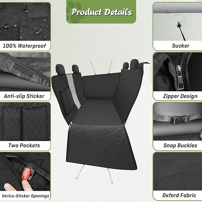 Shademax Custom for 2022-2024 2025 2026 Hyundai Tucson Rear Seat Pet Cover Dog Seat Cover for Back Seat Pet Mat Protector Waterproof Anti-Scratch Dog Car Hammock Liner Oxford Fabric Tucson Accessories