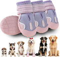 Dog Shoes for Large Small Medium Dogs, Breathable Mesh Dog Boots & Paw Protectors for Summer Hot Pavement Winter Snow, Waterproof Anti-Slip Dog Booties for Hiking Hardwood Floors(Pink-Purple2)