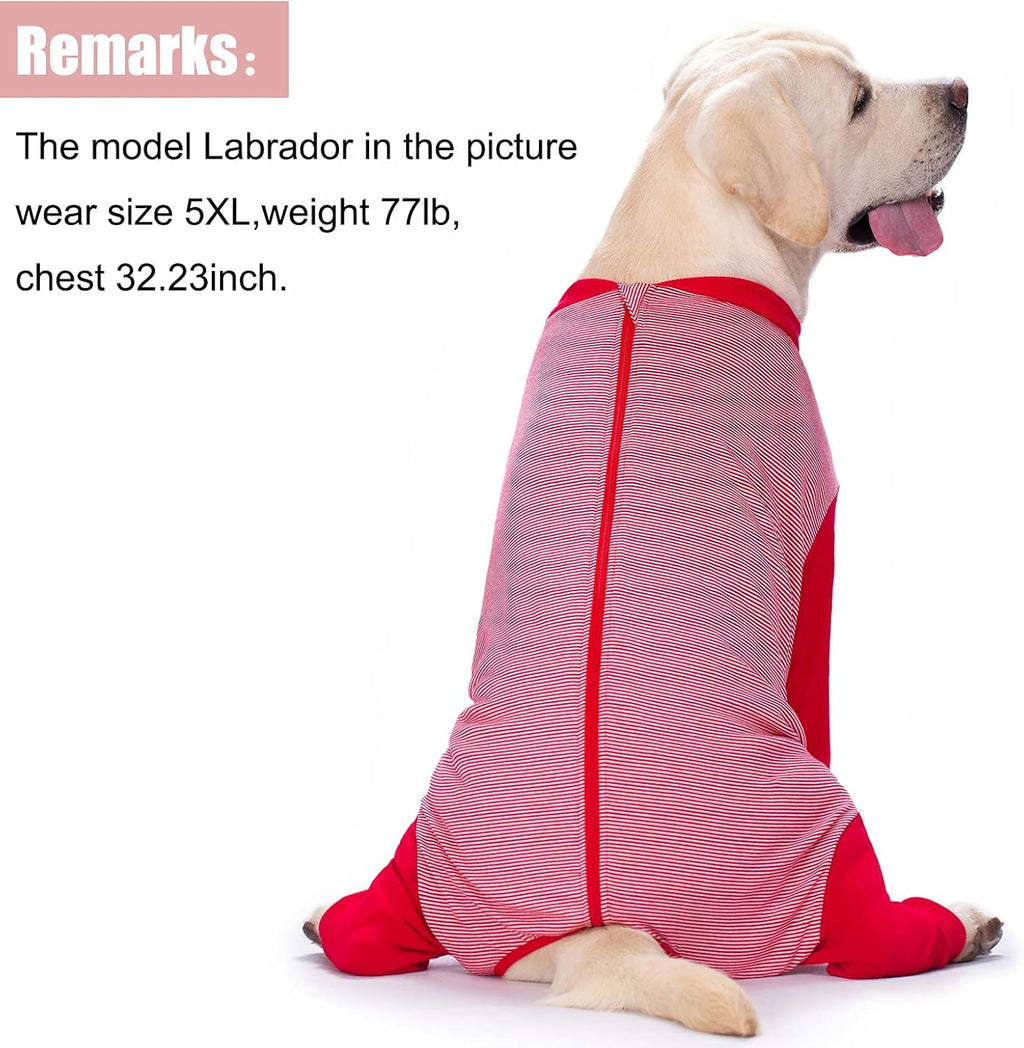 Yeapeeto Dog Onesie Surgery Recovery Suit for Large Medium Bodysuit Dogs Pajamas PJS Full Body for Shedding, Prevent Licking, Wound Protection, Cone Alternative (6X-Large (Pack of 1), Red)