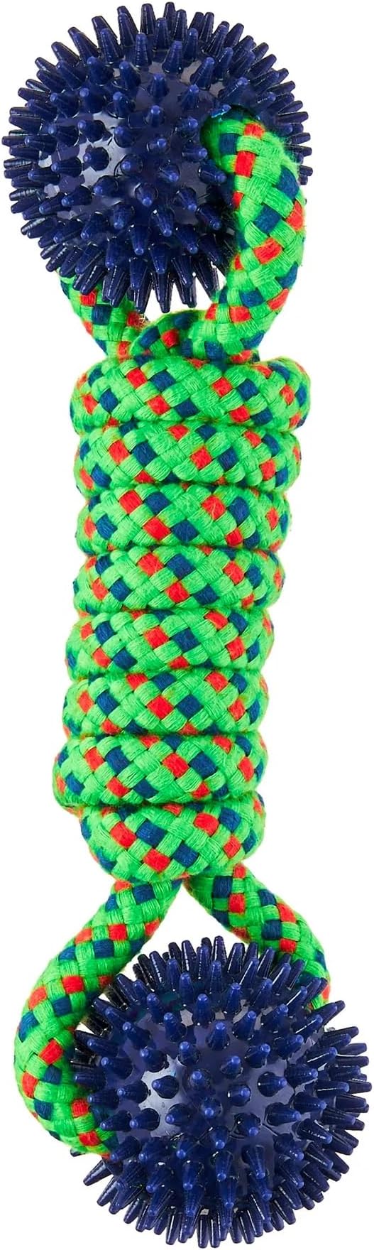 Durable Rope and Spikey Ball Dog Toy - Interactive Tug and Chew Toy for Moderate Chewers, Rope Ball Dog for Small and Medium, Puppy Tug Engaging. (Pack of 2)