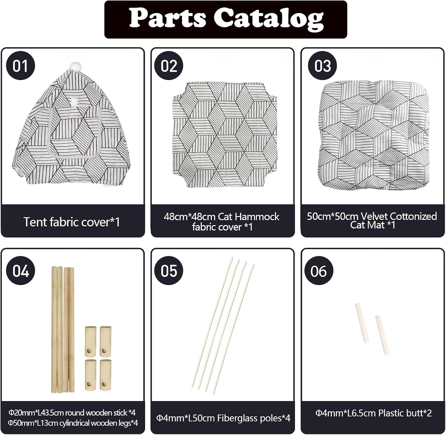 2-in-1 Elevated Cat Tent Cat House, Quick Assembly and Disassembly, Portable Indoor/Outdoor Cute Cat Bed Cave-White Diamond Pattern