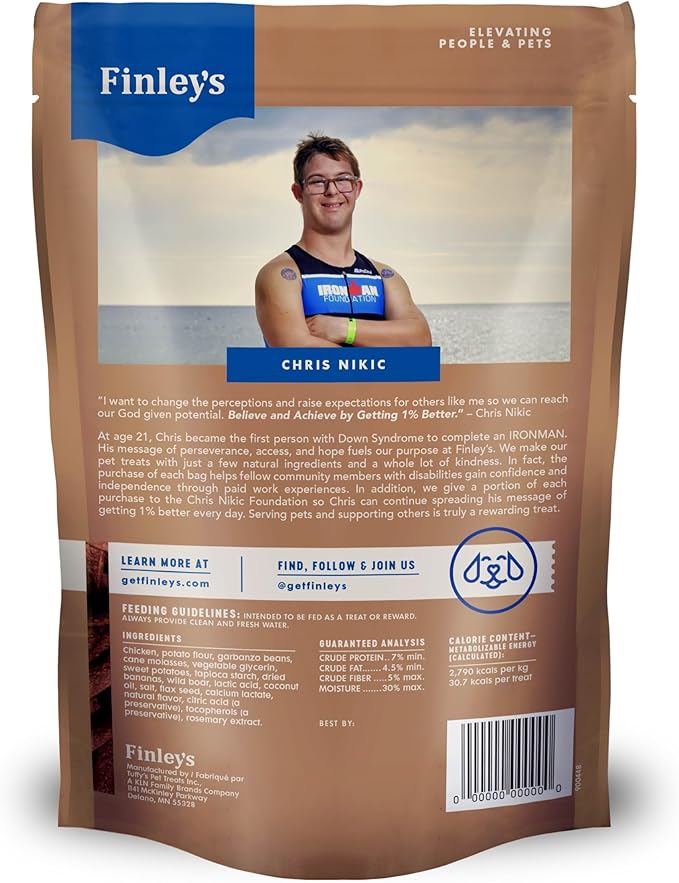 Finley's Chicken & Wild Boar Meaty Sticks Dog Treats, Grain-Free, Soft & Chewy, High Protein, Made in USA, 12 Ounce (Pack of 1)