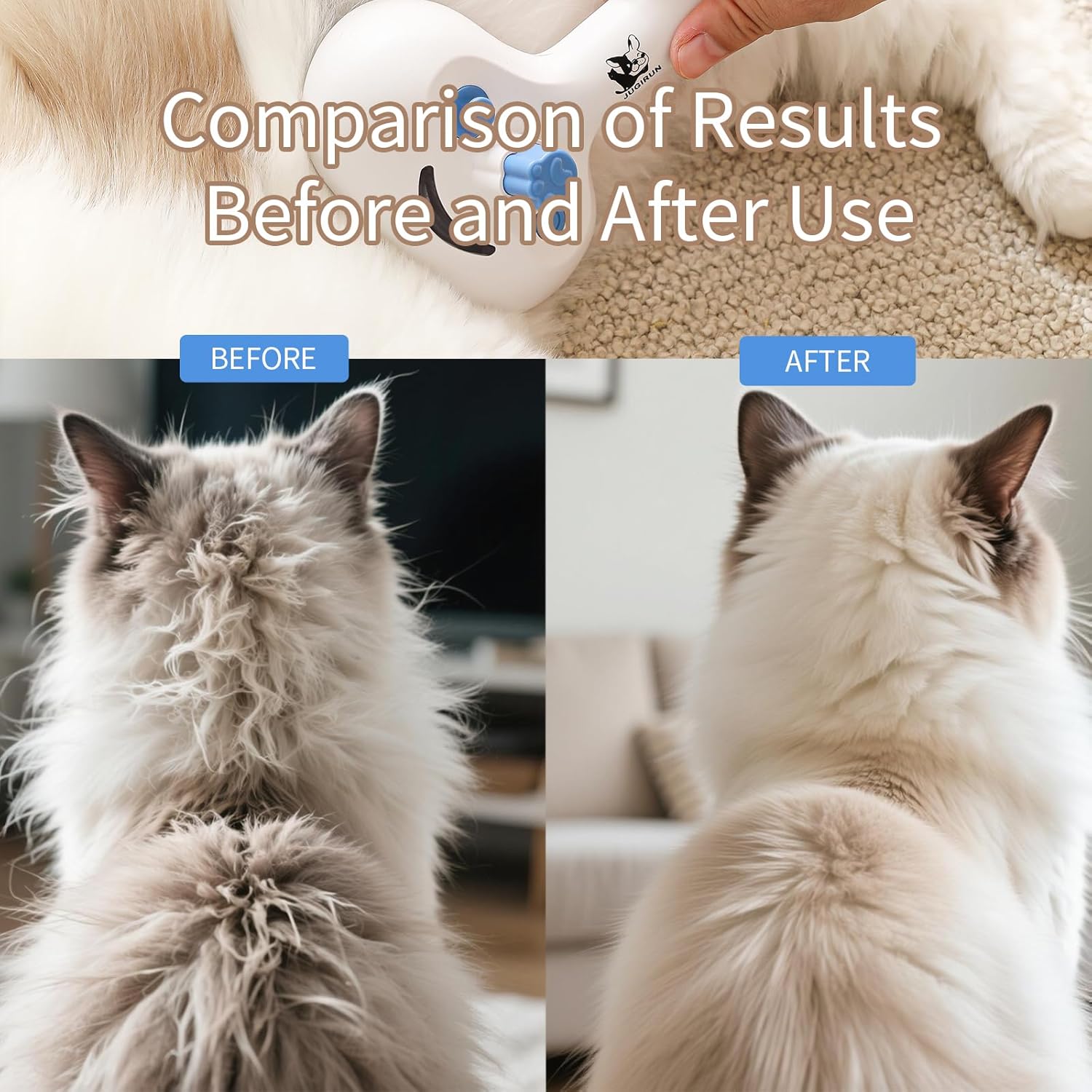 Cat Steam Brush for Shedding,3 In 1 Steam Brush for Dogs & Cats,Spray Hair Removal Comb,Includes Waterless Shampoo,Suitable for Long-haired and Short-haired Pets