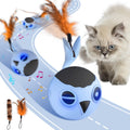 ORSDA Cat Toys, Interactive Cat Toy for Indoor Cats, Automatic Moving Ball Bird for Indoor Adult Cats Kitten Toys All Breeds, Fast Rolling Motion Activated Chirping Stimulating Light, 2 Feather Refill