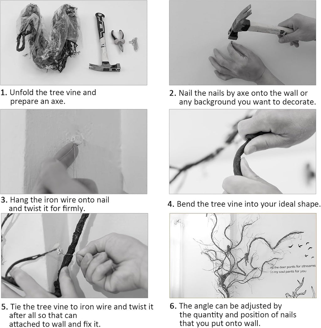 118"/300cm Small Wall Hanging Artificial Cherry Blossom Tree Branches Fake Cane Vines Reptile Plants Grapevine Garland Liana Twigs Wreath for Garden Outdoor Wedding X'Mas Ceiling Decoration