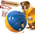 KADTC Dog Treat Giggling Ball - Adjustable Food Dispensing Speed - Puppy Basketball Toy - Puzzle Slow Feeder Mind Game for Medium/Large/Extra L Aggressive Chewers Breed