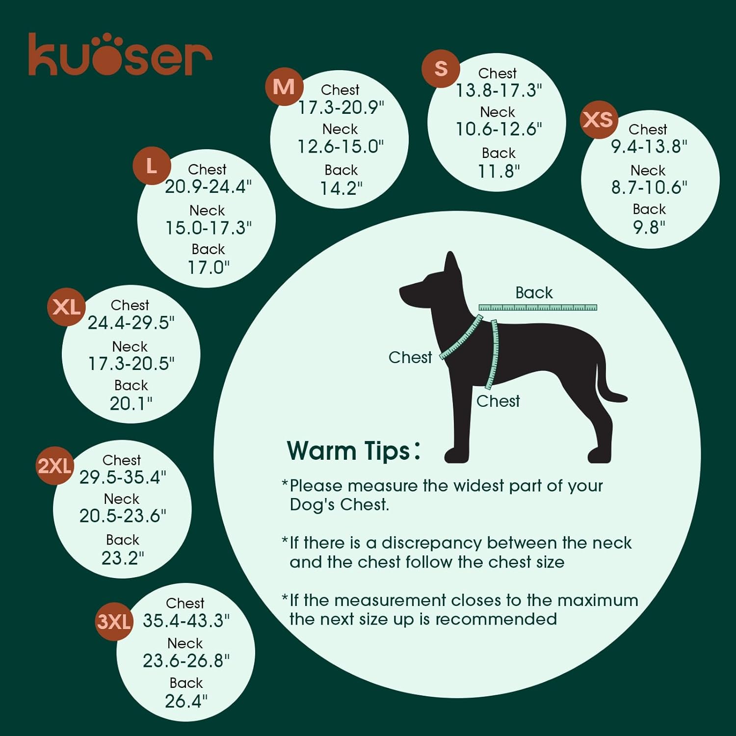 Kuoser Warm Dog Coat, Waterproof Dog Jacket for Extra Large Dogs, Adjustable Durable XL Doggie Winter Coat Reversible Cozy Puppy Cold Weather Apparel from Small to Large Breed, Purple XL
