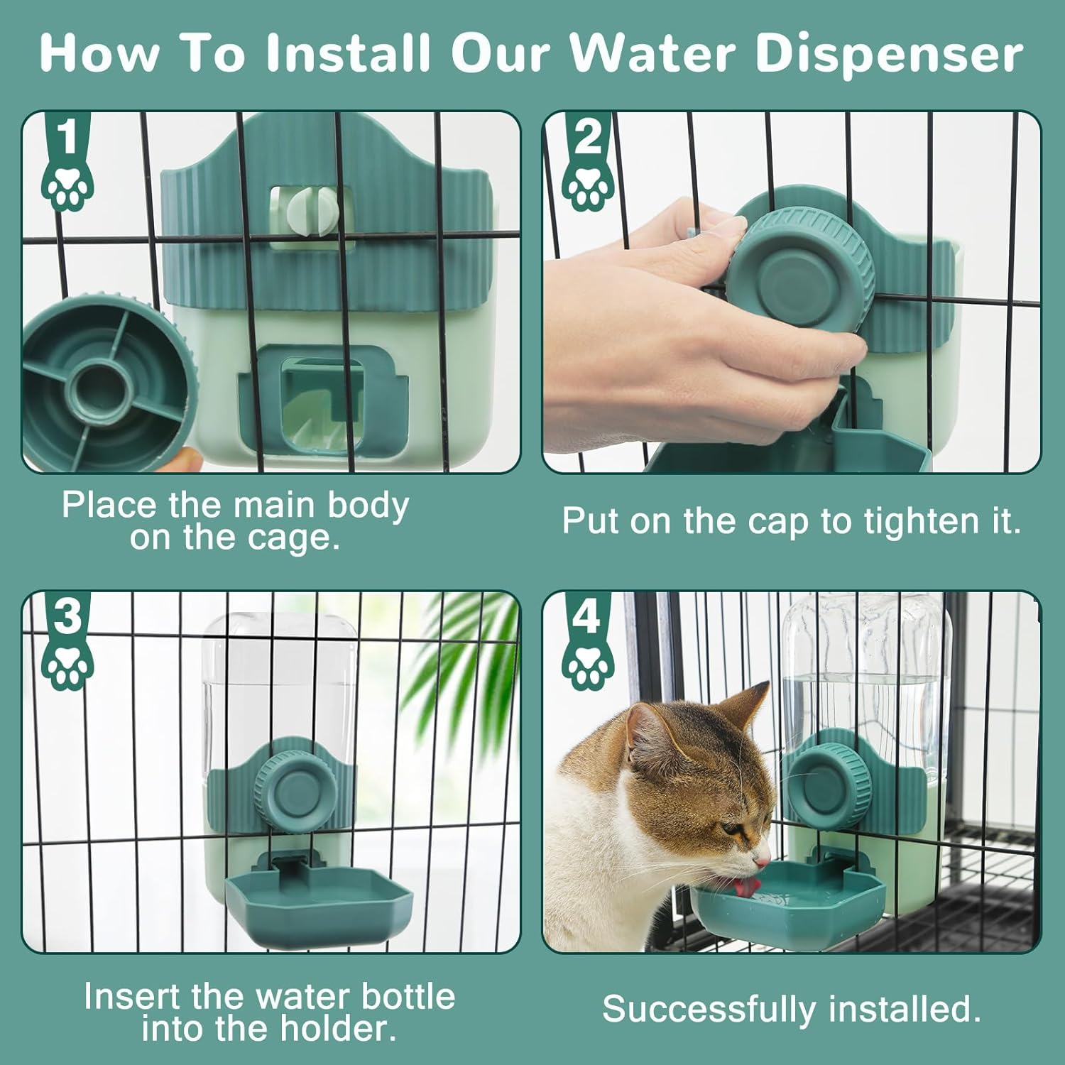 Rabbit Water Bottle, 800ml/28oz Hanging Automatic Water Dispenser for Cage, Ferret Bunny Guinea Pig Water Bowl,Suitable for Small Animal (Blue, 800 ml/28 oz)