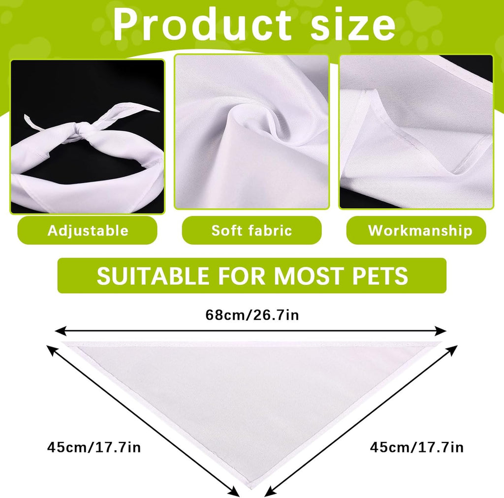30 PCS Sublimation Blank Dog Bandana,DIY Custom Holiday Dog Scarf, Sublimation pet Triangle bib Handkerchief Accessories Tags Blanks Bulk