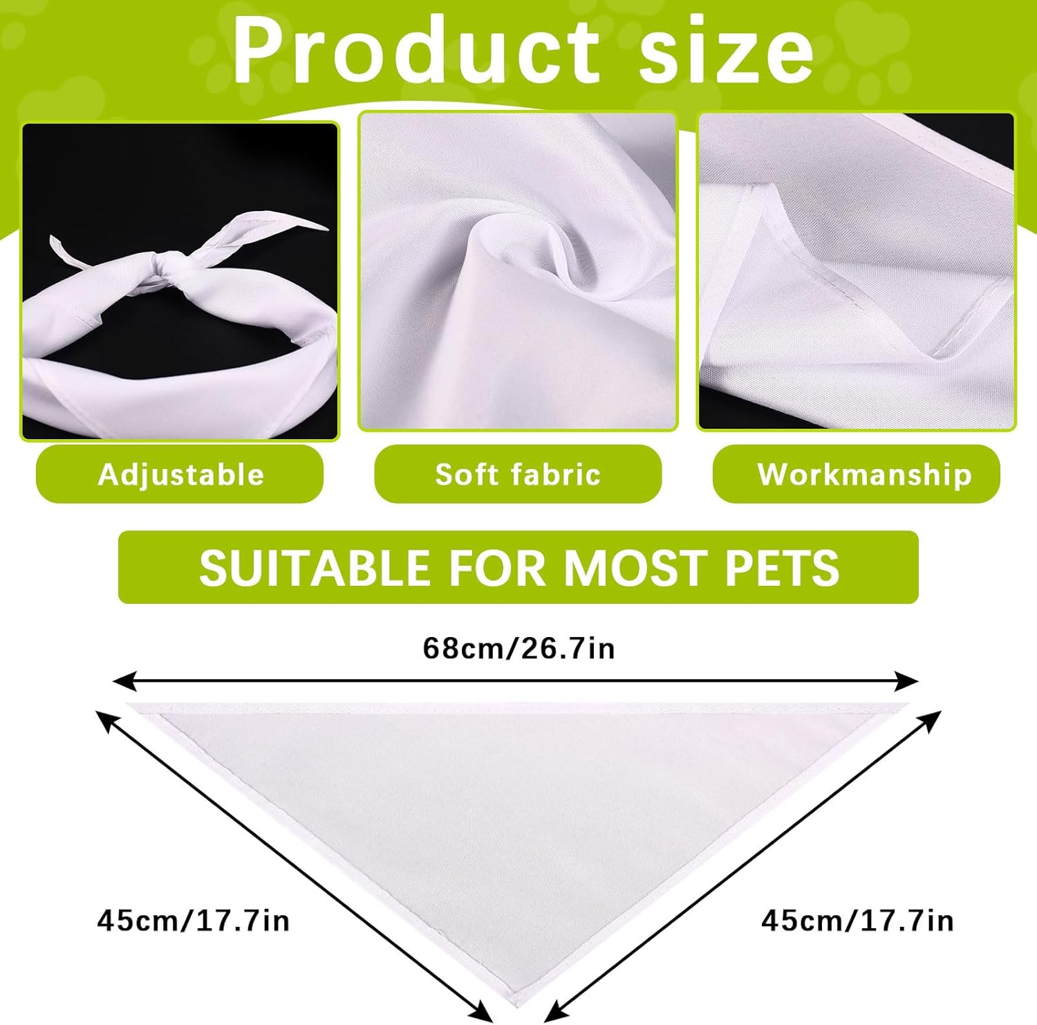 30 PCS Sublimation Blank Dog Bandana,DIY Custom Holiday Dog Scarf, Sublimation pet Triangle bib Handkerchief Accessories Tags Blanks Bulk