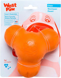 West Paw Zogoflex Tux Interactive Treat Dispensing Dog Chew Toy for Aggressive Chewers, 100% Guaranteed Tough, It Floats!, Made in USA, Small, Tangerine