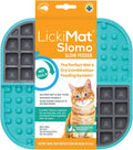 LickiMat Slomo, Cat Slow Feeder Lick Mat, Boredom Anxiety Reducer; Perfect for Food, Treats, Yogurt, or Peanut Butter. Fun Alternative to a Slow Feed Cat Bowl or Dish, Turquoise