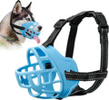 Dog Muzzle for Large Dogs, Breathable Basket Muzzles for Small, Medium and X-Large Aggressive Dog, Allows Panting Drinking, Suitable for Grooming Trimming Training (4, Luminous Blue)
