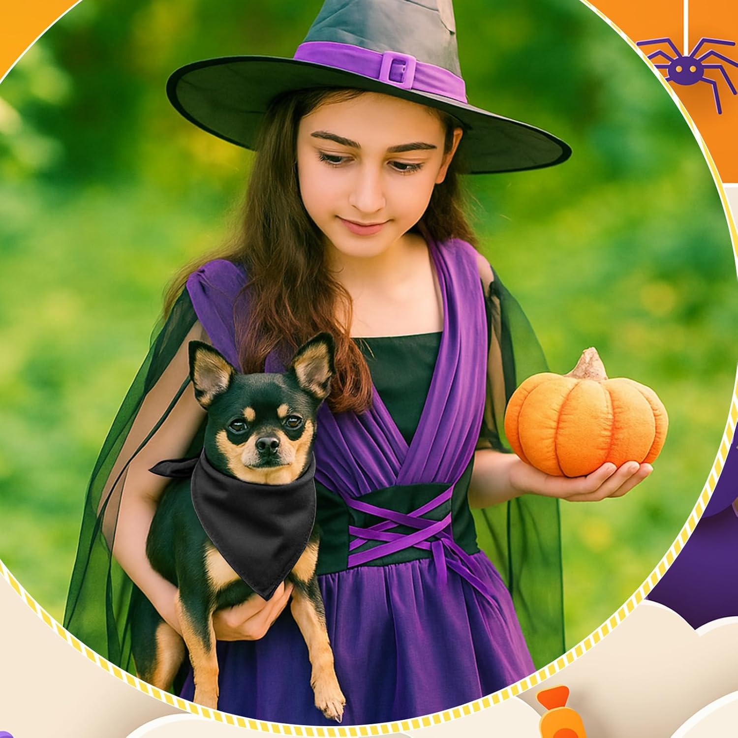 48 Pcs Halloween Blank Dog Bandanas Bulk Sublimation Plain Bandanas for Dogs Heat Transfer Personalized DIY Triangle Bibs Scarf Set for Pets Halloween Costume Photo Props Accessories Pet Shops