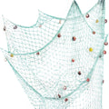 Rosoz Nature Fish Net Wall Decoration with Shells, Ocean Themed Wall Hangings Fishing Net Party Decor for Pirate Party,Wedding,Photographing Decoration (Aqua)
