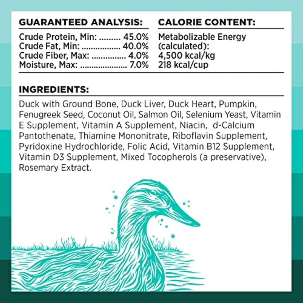 BIXBI Rawbble Freeze Dried Dog Food, Duck Recipe, 26 oz - 95% Meat and Organs, No Fillers - Pantry-Friendly Raw Dog Food for Meal, Treat or Food Topper - USA Made in Small Batches