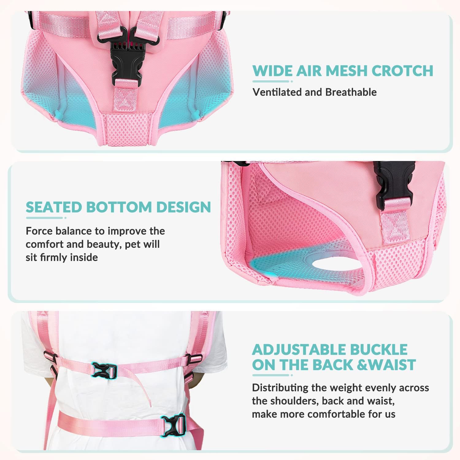 Lukovee Dog Backpack Carrier, Legs Out Easy-fit Dog Front Carrier for Small Medium Dogs, Adjustable Hands Free Dog Chest Carrier for Hiking Cycling (PI,Small)