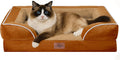 Comfort Expression Small Dog Beds Waterproof Cat Beds Orthopedic Foam Sofa Beds for Small Dogs Comfy Pet Bed with Washable Removable Cover & Non-Slip Bottom(XX-Small,Caramel)