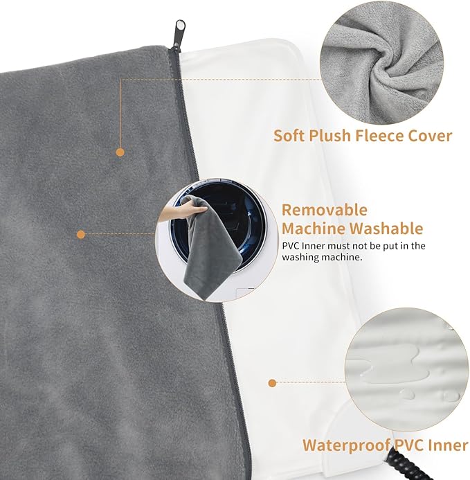 Pet Heating Pad for Cats and Small Dogs,Heated Cat Bed,Auto Temperature Control Waterproof Indoor Electric Pet Heating Pads for Cats with Chew Resistant Cord,16 * 12inch