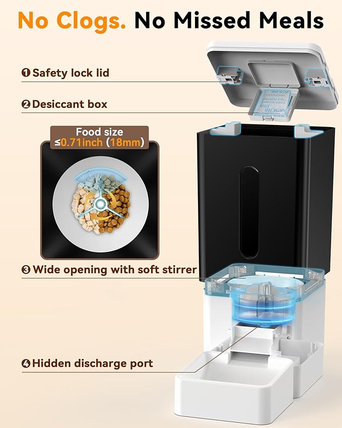 Automatic Dog Feeder Large Breed: 12L/50 Cups with HD 1080P Camera - 5G WiFi Anti-Clog Timed Dog Food Dispenser for Golden Retriever Busy Owners by UTCG