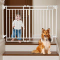 Grownsy Baby Gate for Stairs- No Bottom Bar, Adjustable Width 29.8” to 43.5” for Child and Pet, Dog Gate with Auto-Close & One-Hand Operation, Screw-in Installation for Doorways and Indoor Use