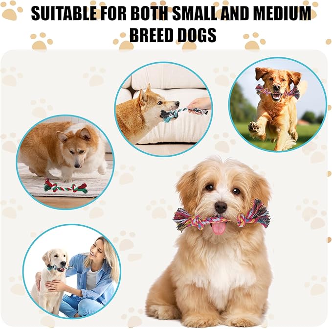 60 Pcs Multi Color Knot Rope Dog Chew Toys Puppy Rope Toy Dog Tug of War Toy Chew Toys for Small and Medium Dogs Puppies
