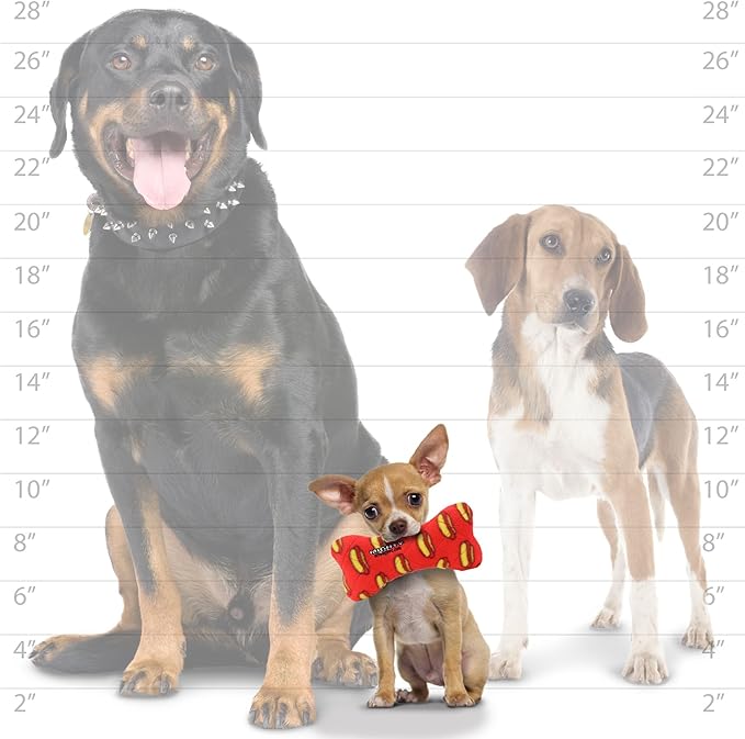 MIGHTY- NO Stuff Bone– Squeaky Plastic Core. 2-in-1 Toy. Made Durable, Strong & Tough. Interactive Play Dog Toy (Tug, Toss & Fetch). It Floats. (Red, Medium 2 Pack)