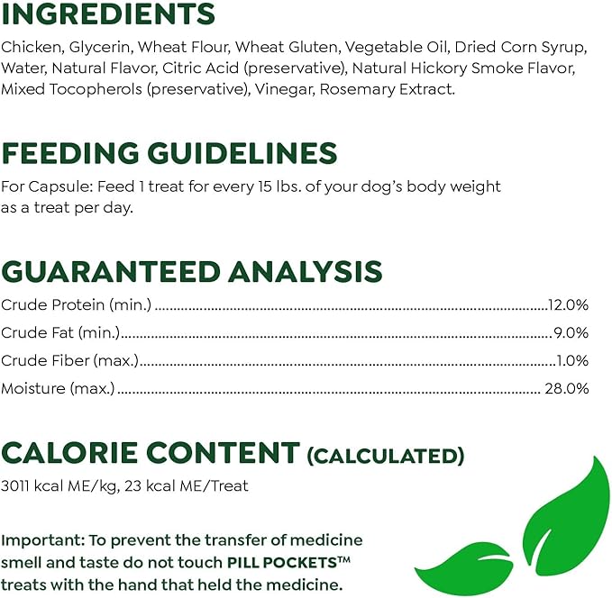 Greenies Pill Pockets for Dogs Large Size, Soft Dog Treats, Chicken Flavor, (6) 7.9 oz. Pouches (180 Treats Total)